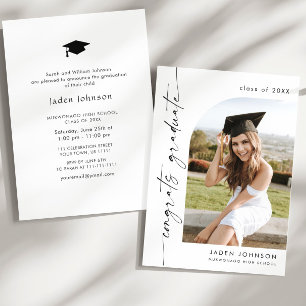 Moderne Minimalistische Grad-FOTO-Graduierungspart Einladung