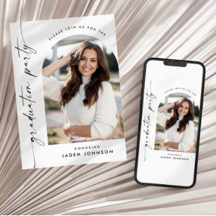 Moderne Minimalistische Grad-FOTO-Graduierungspart Einladung