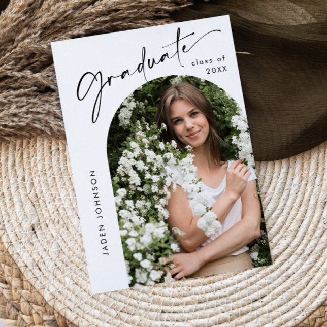 Moderne Minimalistische Grad-FOTO-Graduierungspart Einladung (Von Creator hochgeladen)