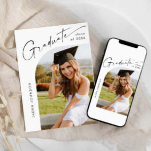 Moderne Minimalistische Grad-FOTO-Graduierungspart Einladung