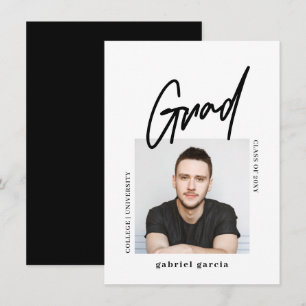 Moderne Minimalistische Graduierten-Foto-Abschluss Einladung