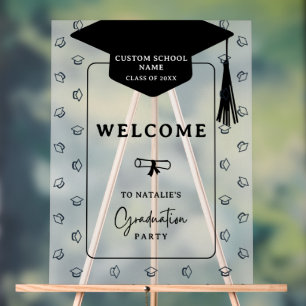 Moderne minimalistische Graduierungsparty Willkomm Acrylschild