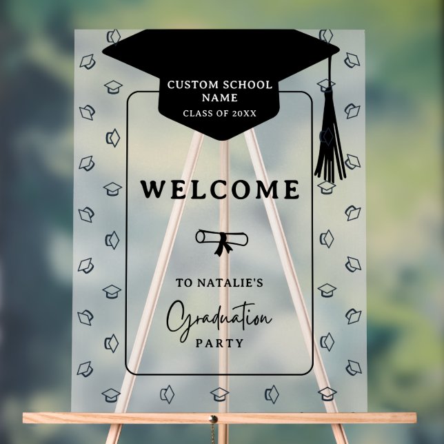 Moderne minimalistische Graduierungsparty Willkomm Acrylschild (Neutral)