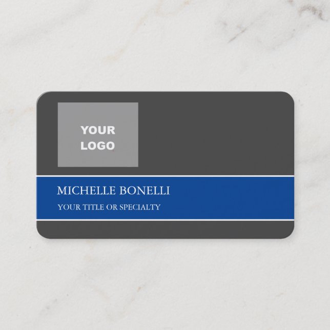 Moderne Minimalistische Grau-Tief-Farbe Visitenkarte (Vorderseite)