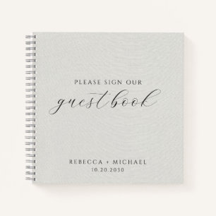 Moderne minimalistische graue Hochzeit Notizbuch