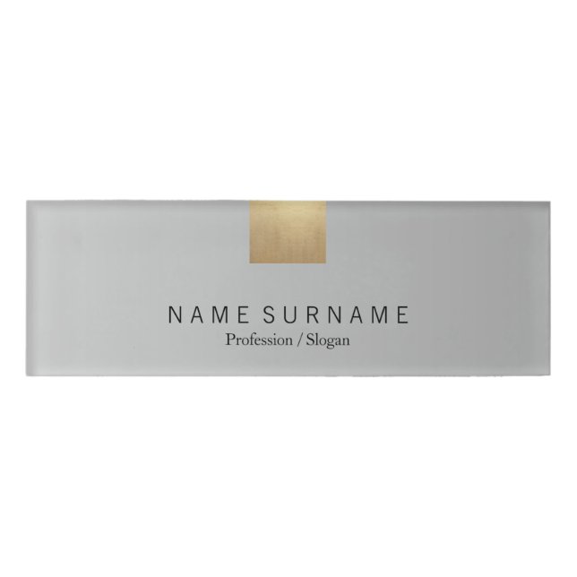 Moderne Minimalistische graue Namenschild (Vorderseite)