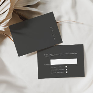 Moderne, Minimalistische, graue RSVP-Karte RSVP Karte