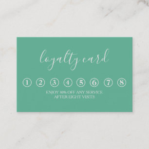 Moderne Minimalistische Green & White Loyalty Card Visitenkarte