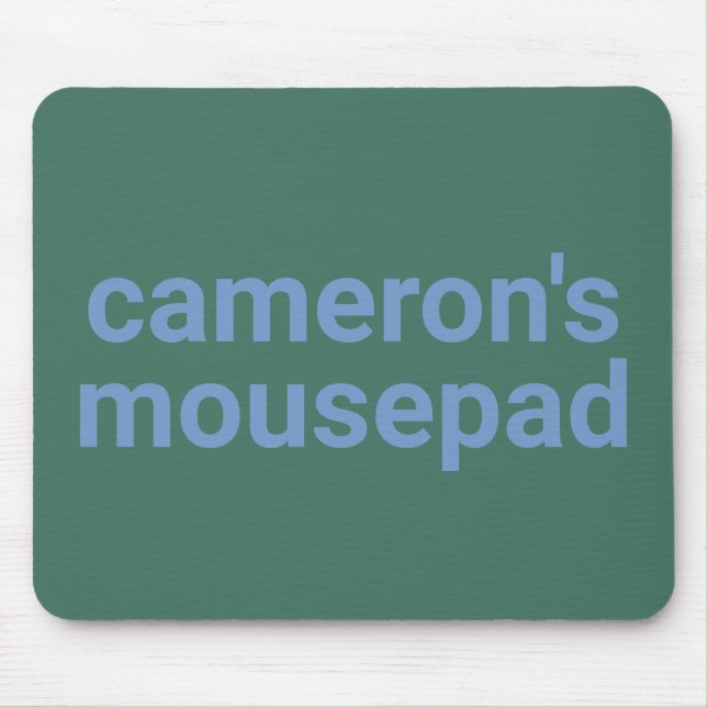 Moderne Minimalistische grüne Blauer Name und Labe Mousepad (Vorne)