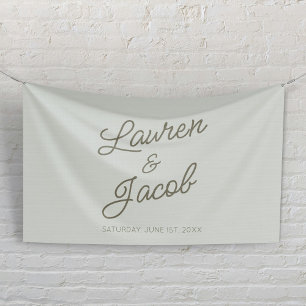 Moderne Minimalistische Grüne Hochzeit Banner