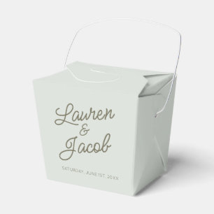 Moderne Minimalistische Grüne Hochzeit Geschenkschachtel