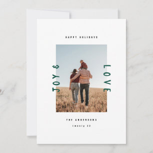 Moderne minimalistische grüne Typografie 1 Foto Ur Feiertagskarte