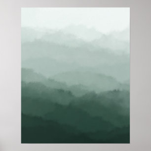 Moderne Minimalistische Grüngebirge Abstrakt Poster