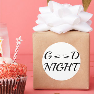 Moderne Minimalistische Gute-Nacht-Wimpern-Ästheti Runder Aufkleber