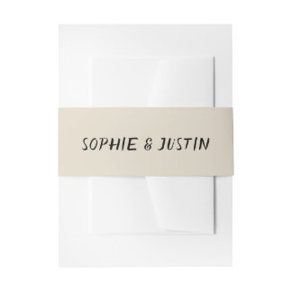Moderne minimalistische handgeschriebene Hochzeit Einladungsbanderole