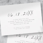 Moderne Minimalistische handgeschriebene Hochzeit Save The Date<br><div class="desc">Besteht aus einfachen Sans Serif Typografie. Diese Elemente sind einfach,  lustig und modern. Dieses wurde von White Paper Birch Co. exklusiv für Zazzle entworfen. Abrufbar unter: http://www.zazzle.com/whitepaperbirch</div>
