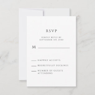 Moderne minimalistische handgeschriebene Schrift RSVP Karte