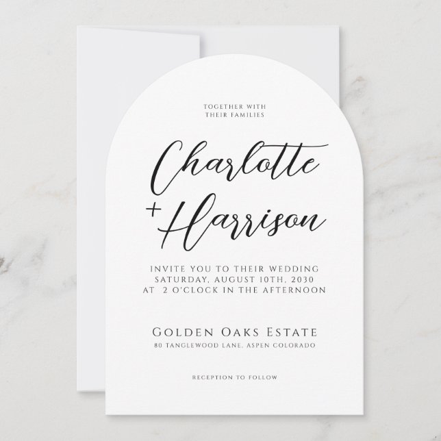 Moderne Minimalistische handgeschriebene Script-Ar Einladung (Vorderseite)