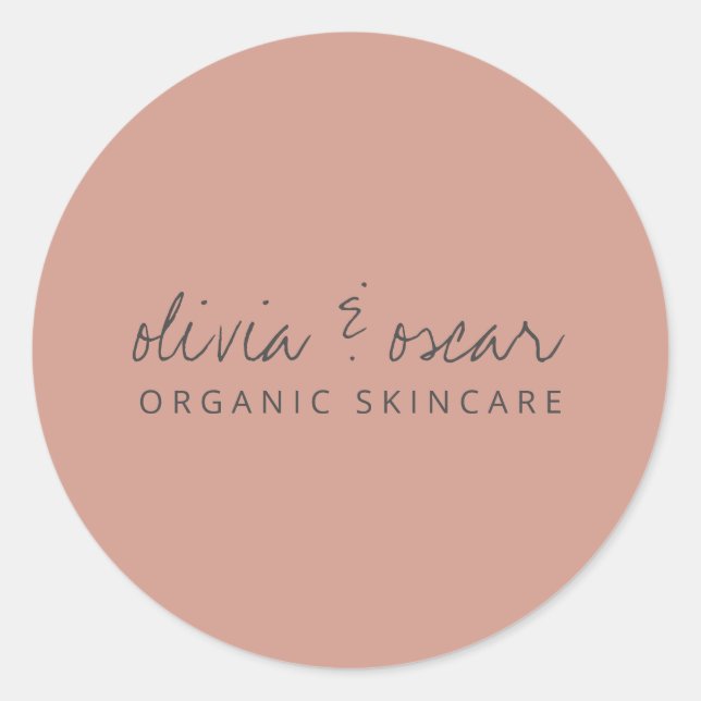 Moderne Minimalistische handgeschriebene Script-Du Runder Aufkleber (Vorderseite)