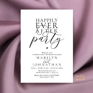 Moderne Minimalistische Happy End Party Empfang Einladung