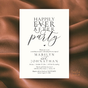 Moderne Minimalistische Happy End Party Empfang Einladung