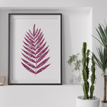 Moderne Minimalistische Heckscheibe Zeichnend in P Poster<br><div class="desc">Herzlich willkommen in der Herbstsaison mit dieser schönen,  modernen,  minimalistischen Farn-Illustration in Pflaume.</div>