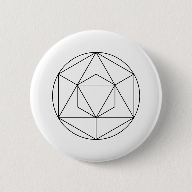 Moderne Minimalistische Heilige Geometrie Abstrakt Button (Vorderseite)