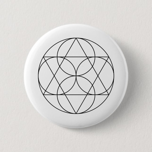 Moderne Minimalistische Heilige Geometrie Abstrakt Button (Vorderseite)