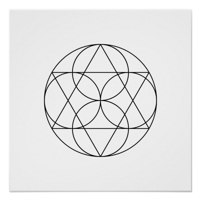Moderne Minimalistische Heilige Geometrie Abstrakt Poster (Vorderseite)