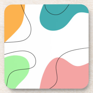 Moderne Minimalistische, helle Blobs Abstrakte Kun Getränkeuntersetzer