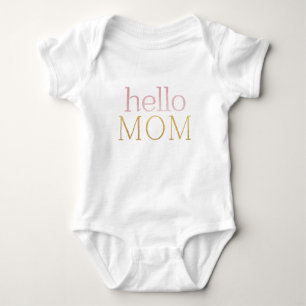 moderne minimalistische hello MAMA Rosa Goldfolie Baby Strampler