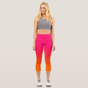 Moderne minimalistische hellrosa und orangefarbene capri leggings