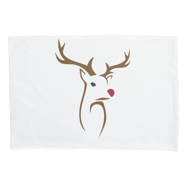 Moderne Minimalistische Hirschline Weihnachten Kissenbezug (Vorderseite)