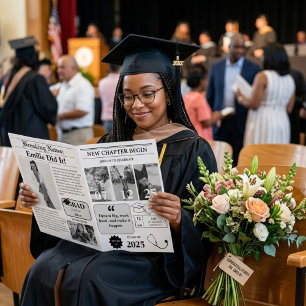 Moderne minimalistische Hochschulabschlusszeitung Einladung