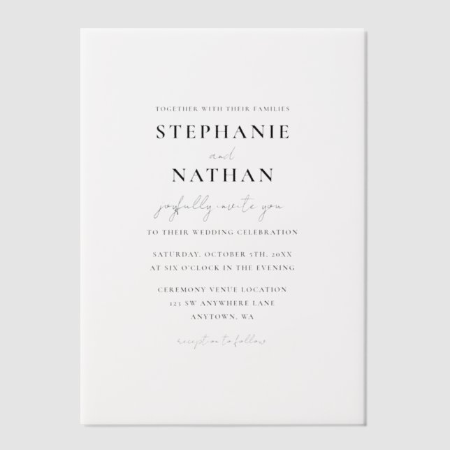 Moderne Minimalistische Hochzeit (Vorderseite)