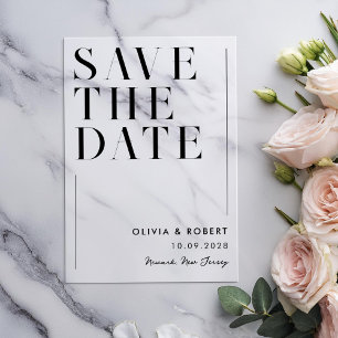 Moderne Minimalistische Hochzeit Acryleinladungen