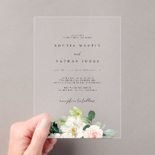 Moderne Minimalistische Hochzeit Acryleinladungen