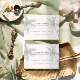 Moderne Minimalistische Hochzeit am tropischen Str RSVP Karte
