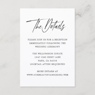 Moderne Minimalistische Hochzeit Begleitkarte