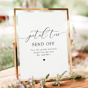 Moderne Minimalistische Hochzeit Blütenwurf Abschi Poster