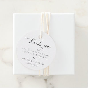 Moderne Minimalistische Hochzeit Danke Geschenkanhänger