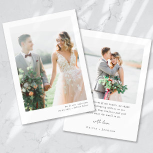 Moderne Minimalistische Hochzeit Dankeskarte