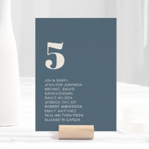 Moderne Minimalistische Hochzeit der Navy Tischnummer