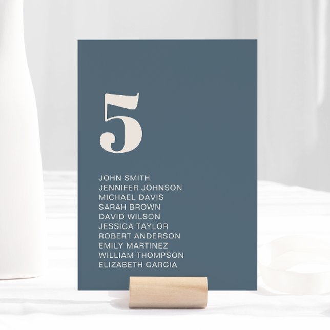 Moderne Minimalistische Hochzeit der Navy Tischnummer (Von Creator hochgeladen)
