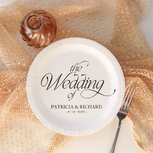 Moderne Minimalistische Hochzeit Elegant Pappteller