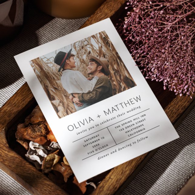 Moderne Minimalistische Hochzeit | Elegantes einfa Einladung (Von Creator hochgeladen)