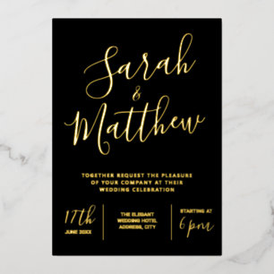 Moderne Minimalistische Hochzeit Folieneinladung