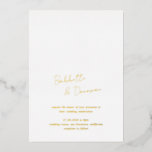 Moderne Minimalistische Hochzeit Folieneinladung<br><div class="desc">Moderne Hochzeitseinladung mit einem einfachen und minimalistischen Layout.</div>
