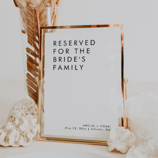 Moderne Minimalistische Hochzeit für Familiensigna Einladung
