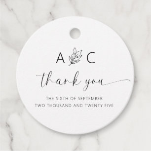 Moderne Minimalistische Hochzeit Geschenkanhänger